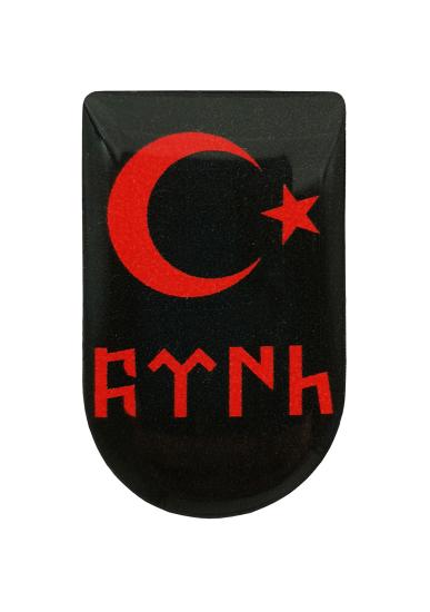 Siyah Kırmızı Bayrak Desenli Şarjör Etiketi Şarjör Altı Bayrak Sticker