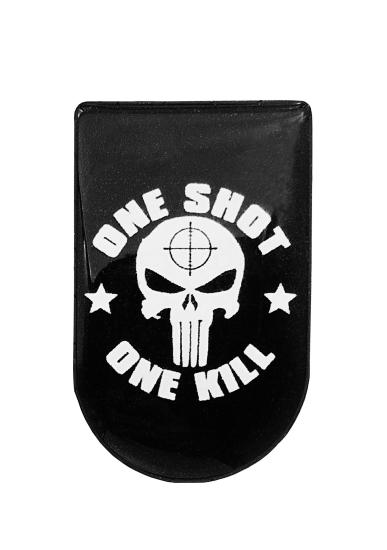 One Shot One Kill Desenli Şarjör Etiketi Şarjör Altı Bayrak Sticker