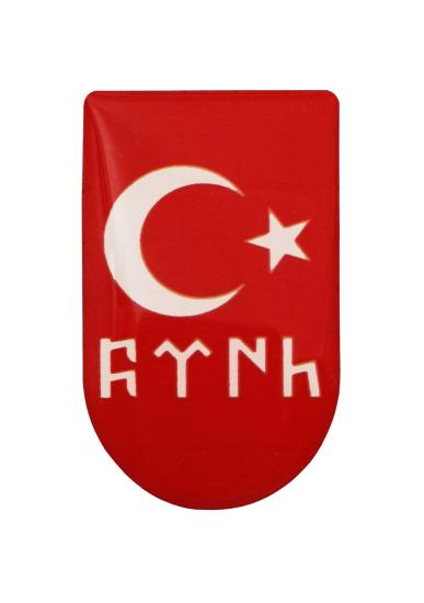 Kırmızı Beyaz Bayrak Desenli Şarjör Etiketi Şarjör Altı Bayrak Sticker