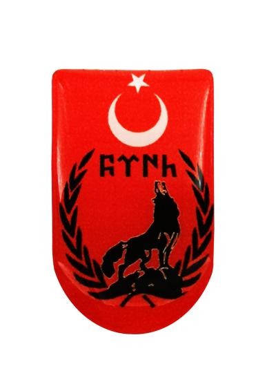 Kırmızı Ayyıldız Kurt Desenli Şarjör Etiketi Şarjör Altı Bayrak Sticker