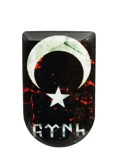 Siyah Ayyıldız Türk Desenli Şarjör Etiketi Şarjör Altı Bayrak Sticker