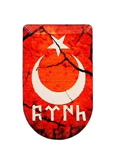 Kırmızı Ayyıldız Türk Desenli Şarjör Etiketi Şarjör Altı Bayrak Sticker