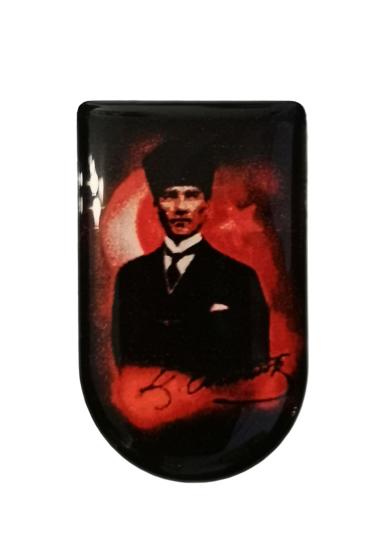 Atatürk İmzalı Kırmızı Desenli Şarjör Etiketi Şarjör Altı Bayrak Sticker