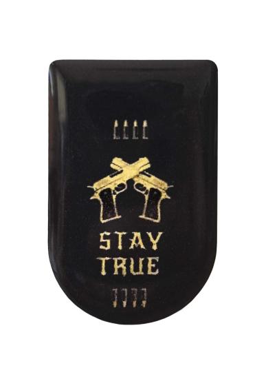 Stay True Desenli Şarjör Etiketi Şarjör Altı Bayrak Sticker